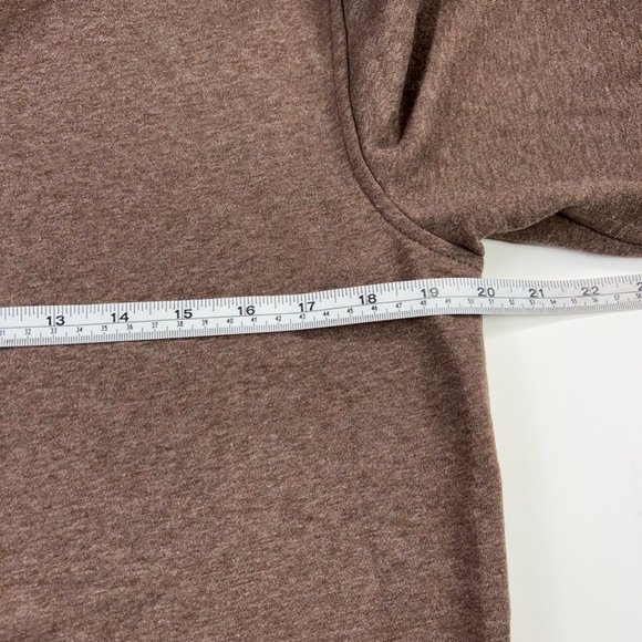 Van Heusen Mens Pullover Sweater Brown Mock Neck 1/4 Zip Heathered S New $60 - Picture 3 of 8